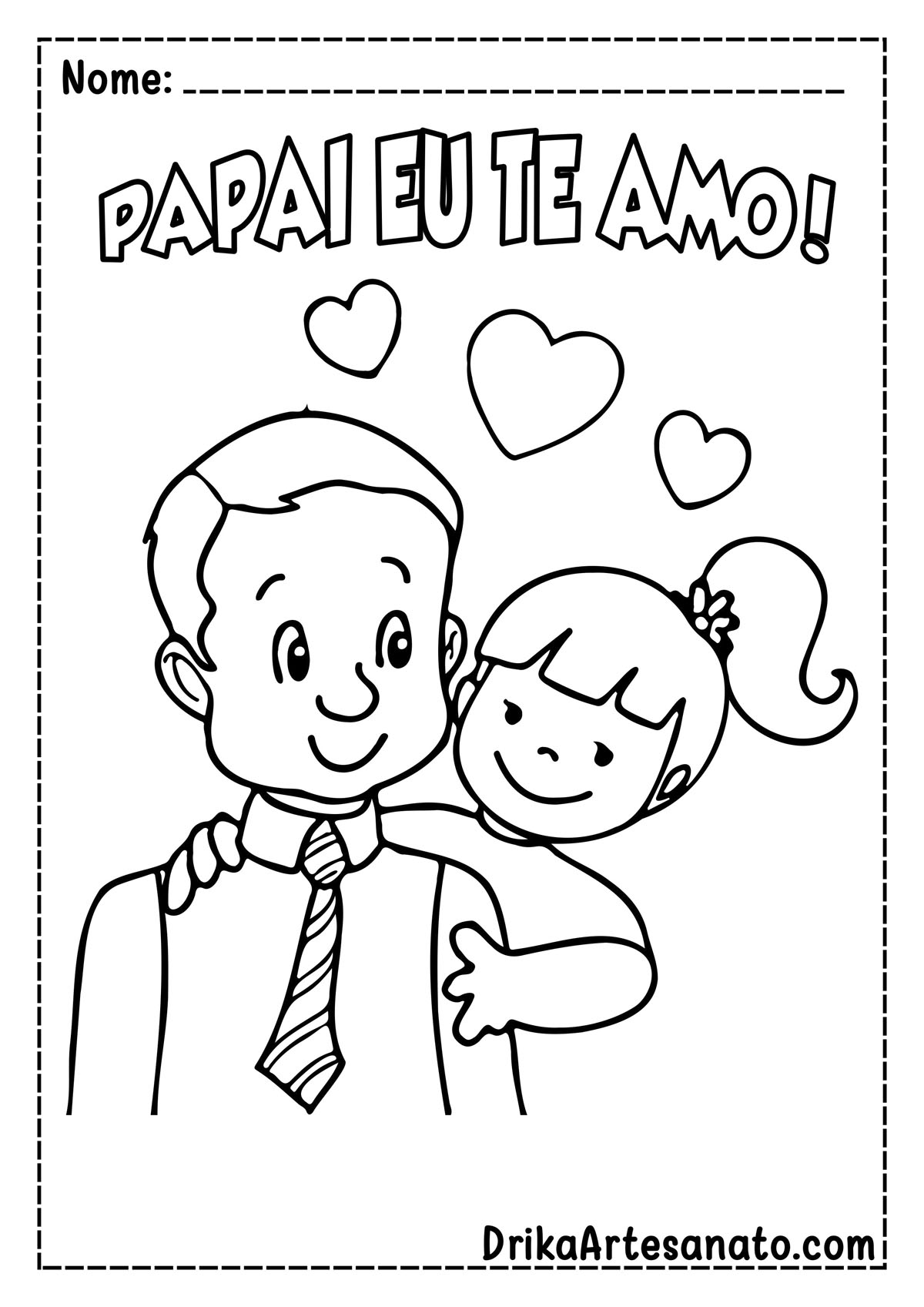 Desenho de Dia dos Pais com Coração