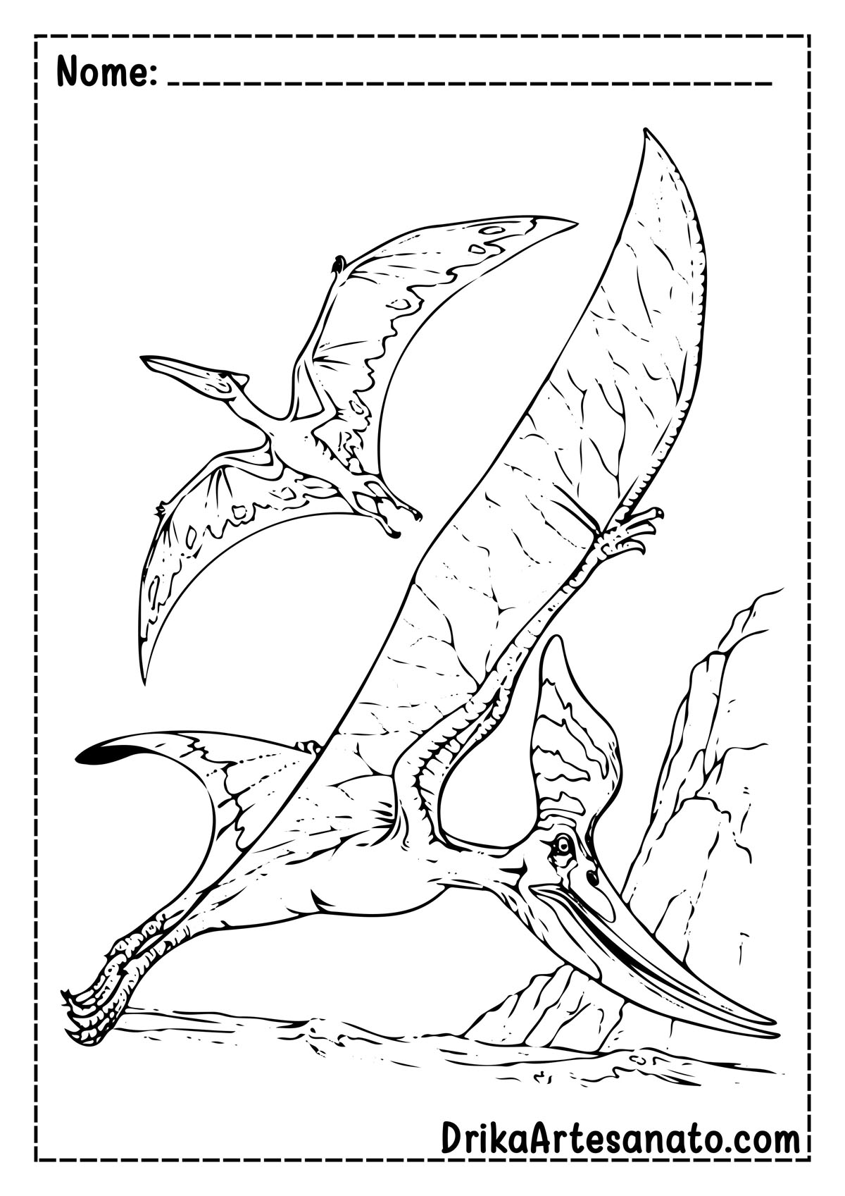 Desenho de Dinossauro para Imprimir e Pintar