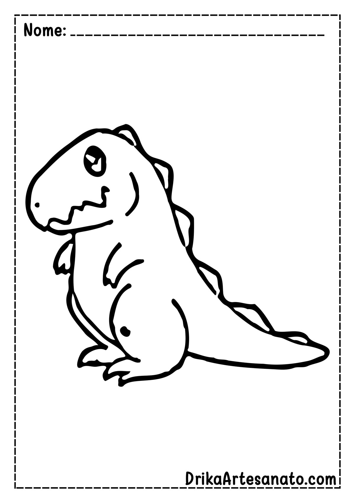 Desenho de Dinossauro para Pintar e Imprimir