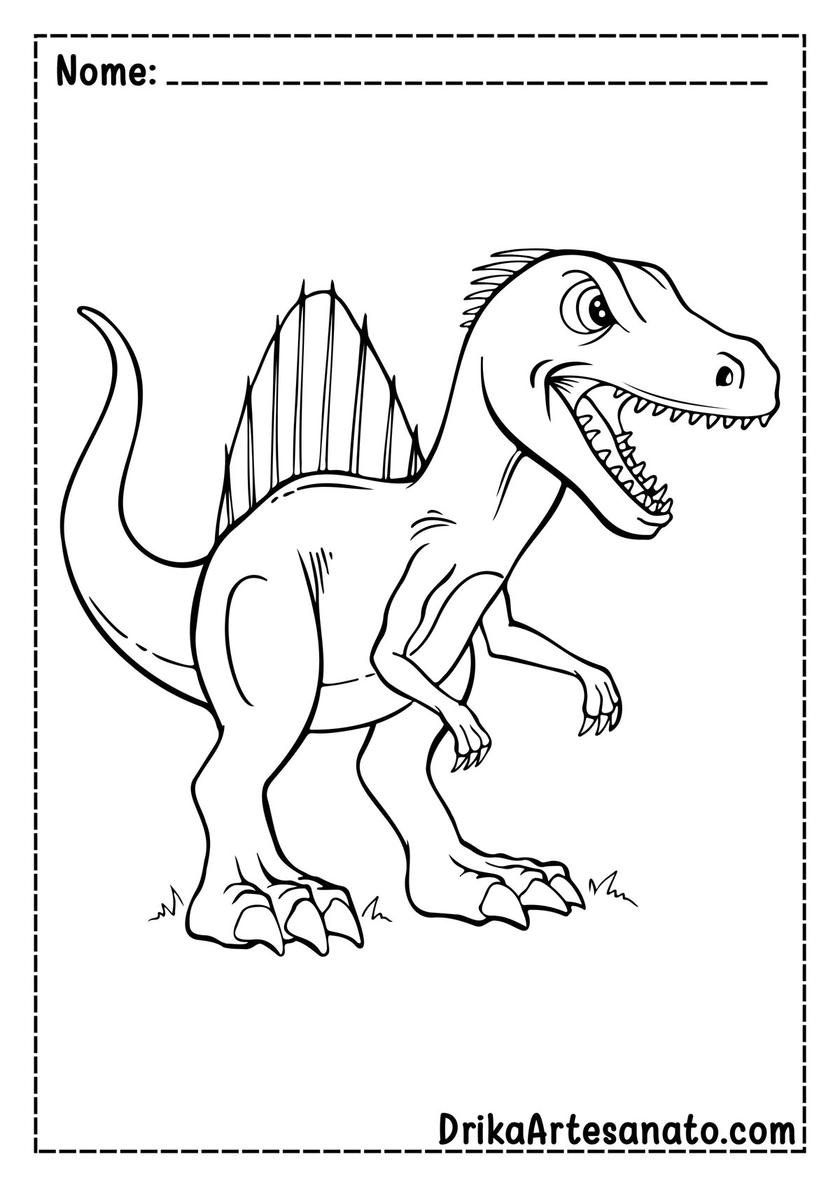 Desenho de Dinossauro para Colorir e Imprimir