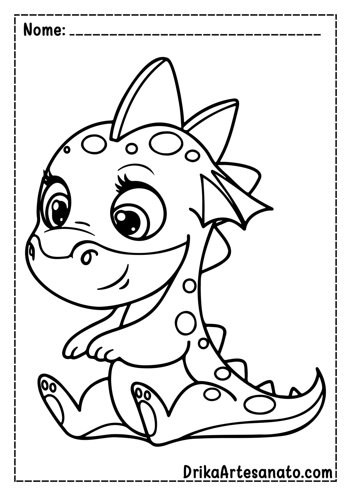 Desenho de Dinossauro Baby para Imprimir