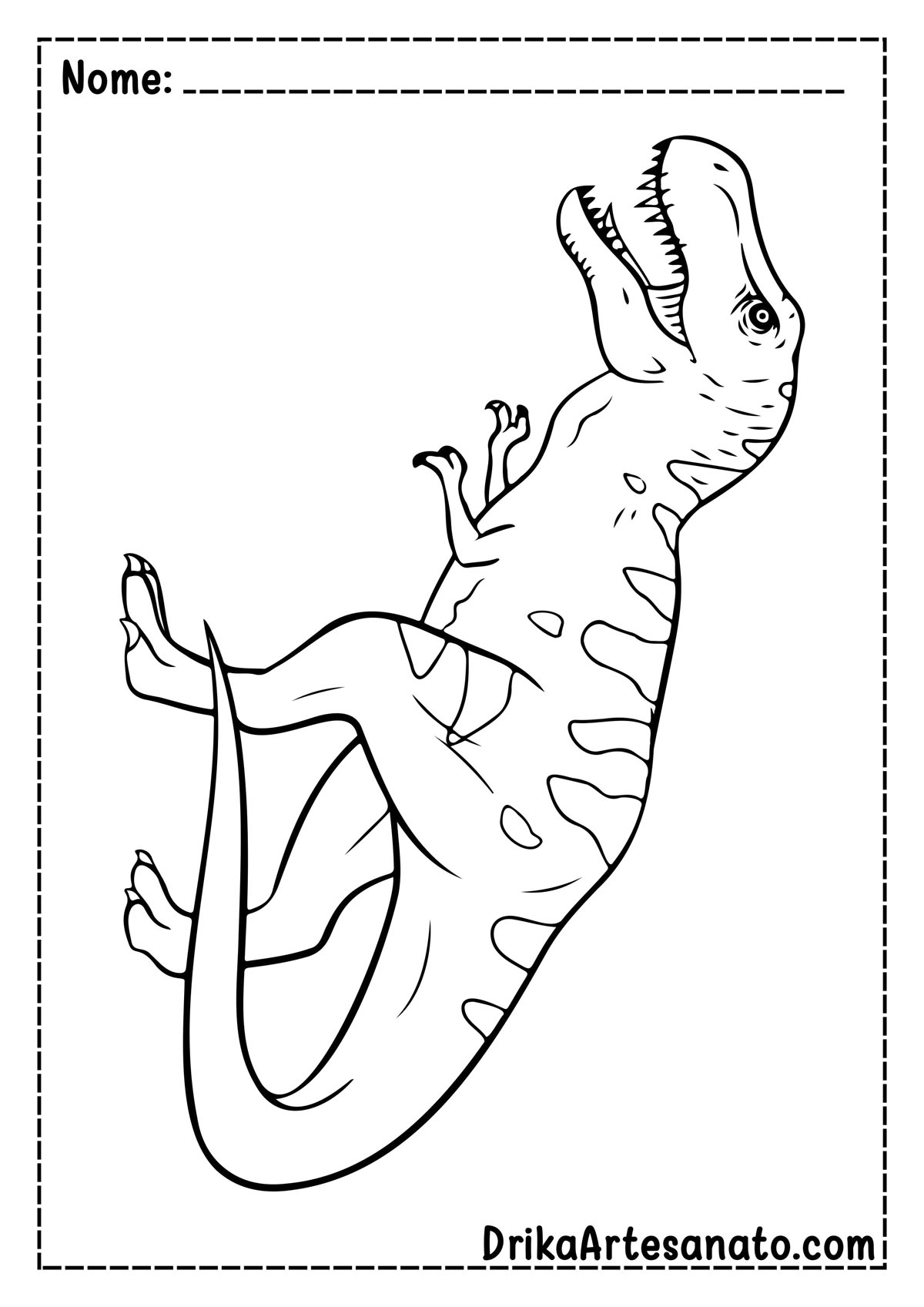 50 Desenhos de Dinossauros para Colorir Grátis em PDF