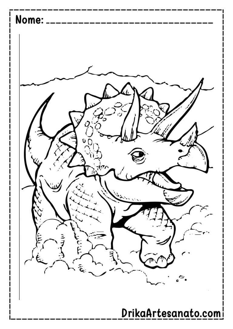 50 Desenhos de Dinossauros para Colorir Grátis em PDF