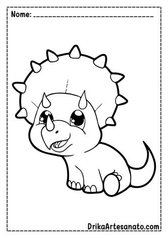 Desenhos de Lindo Bebê Dinossauro para Colorir e Imprimir 