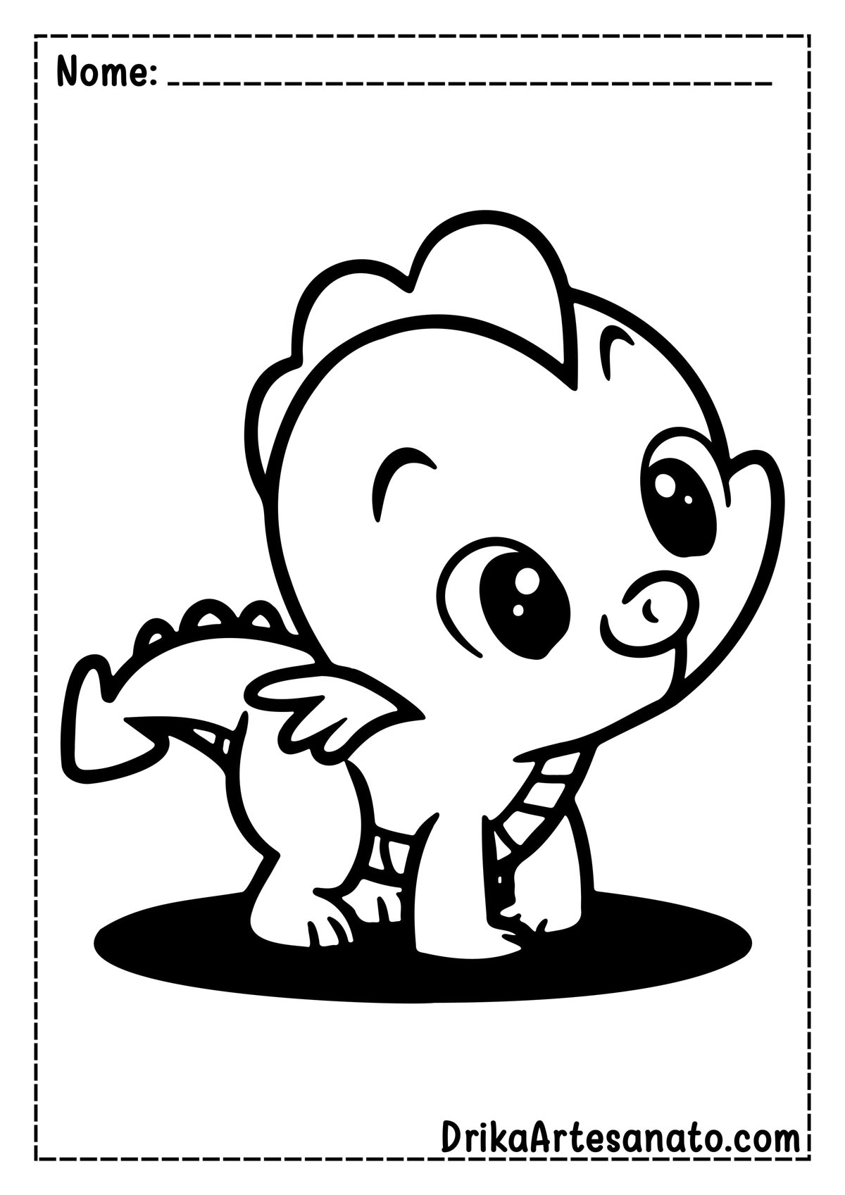 Desenho de Dinossauro Baby para Colorir