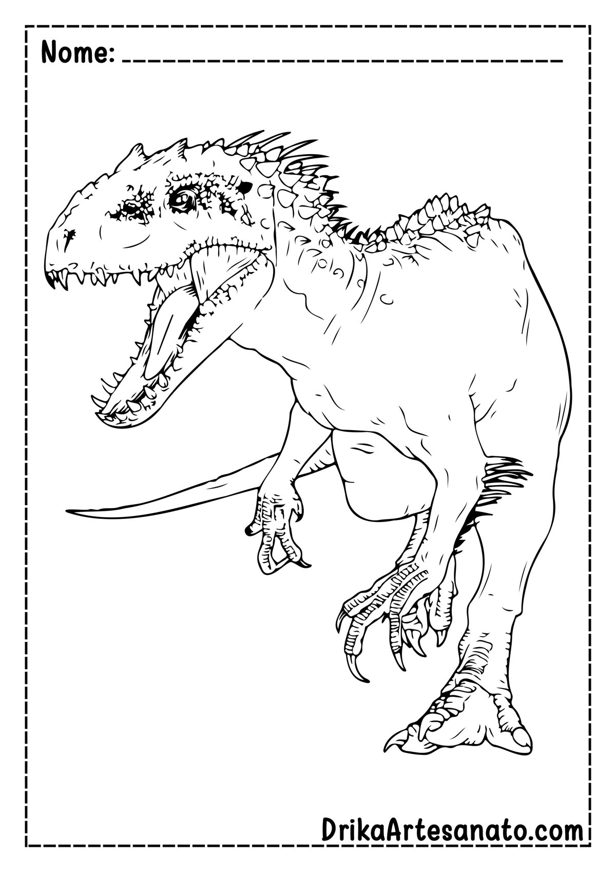 Desenho de Dinossauro para Imprimir e Colorir