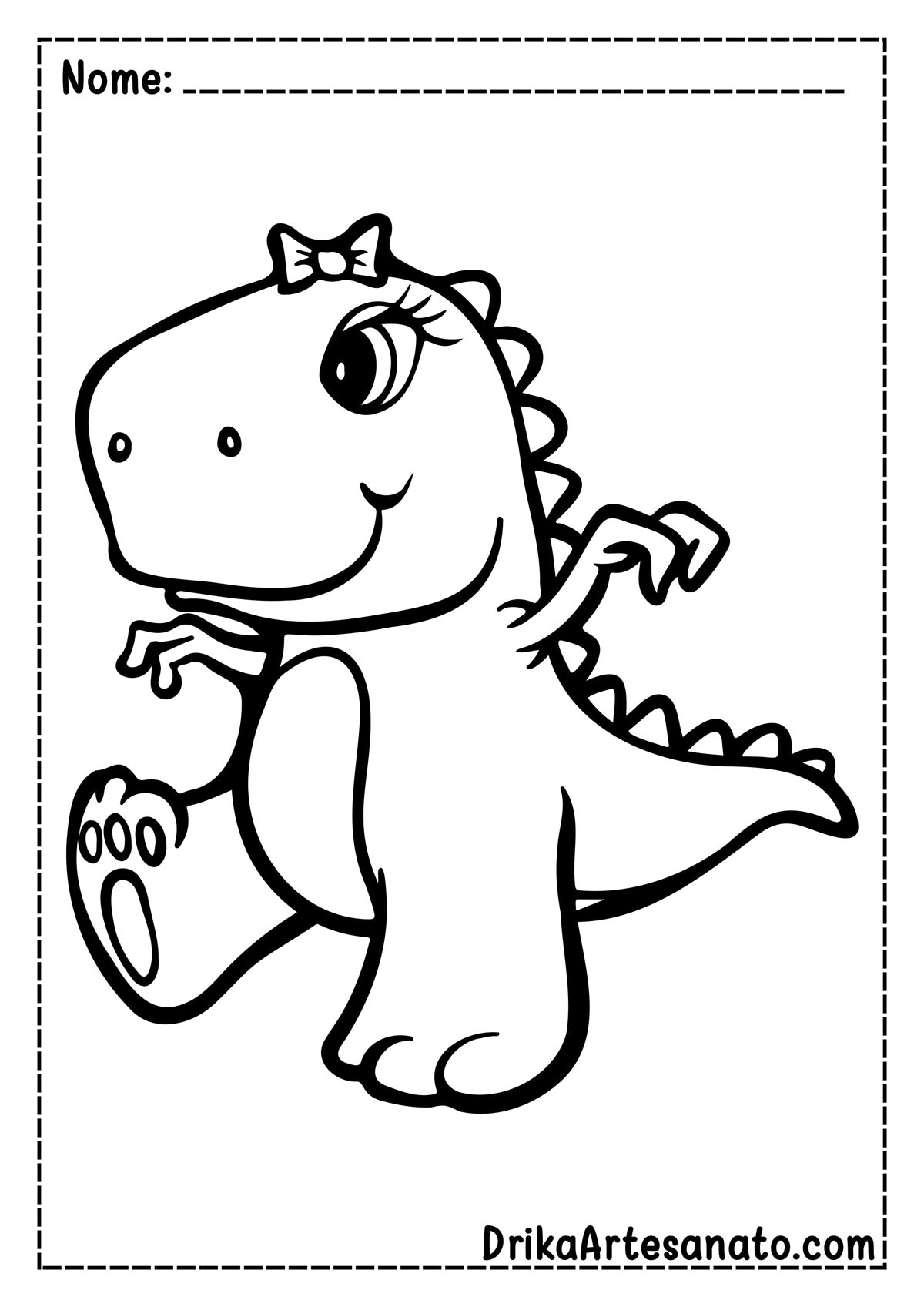 50 Desenhos de Dinossauros para Colorir Grátis em PDF