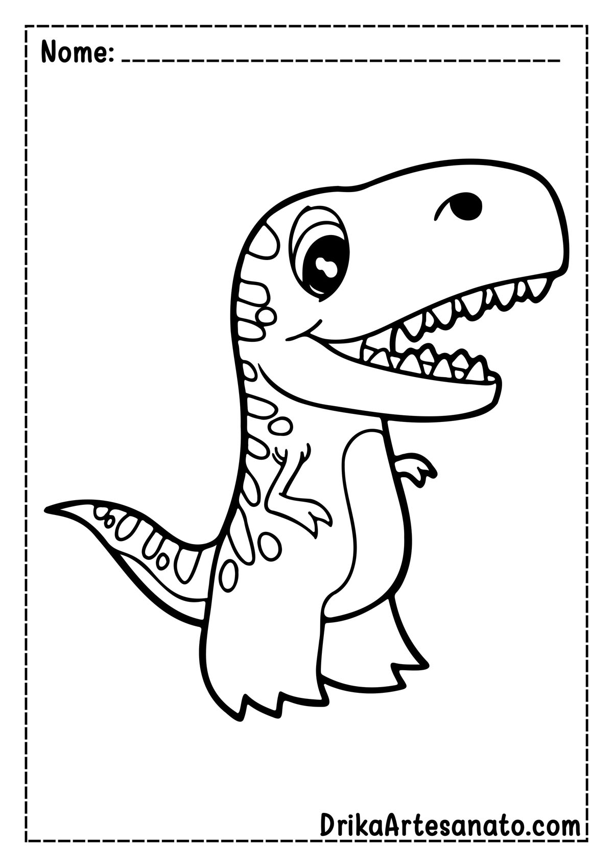 50 Desenhos de Dinossauros para Colorir Grátis em PDF