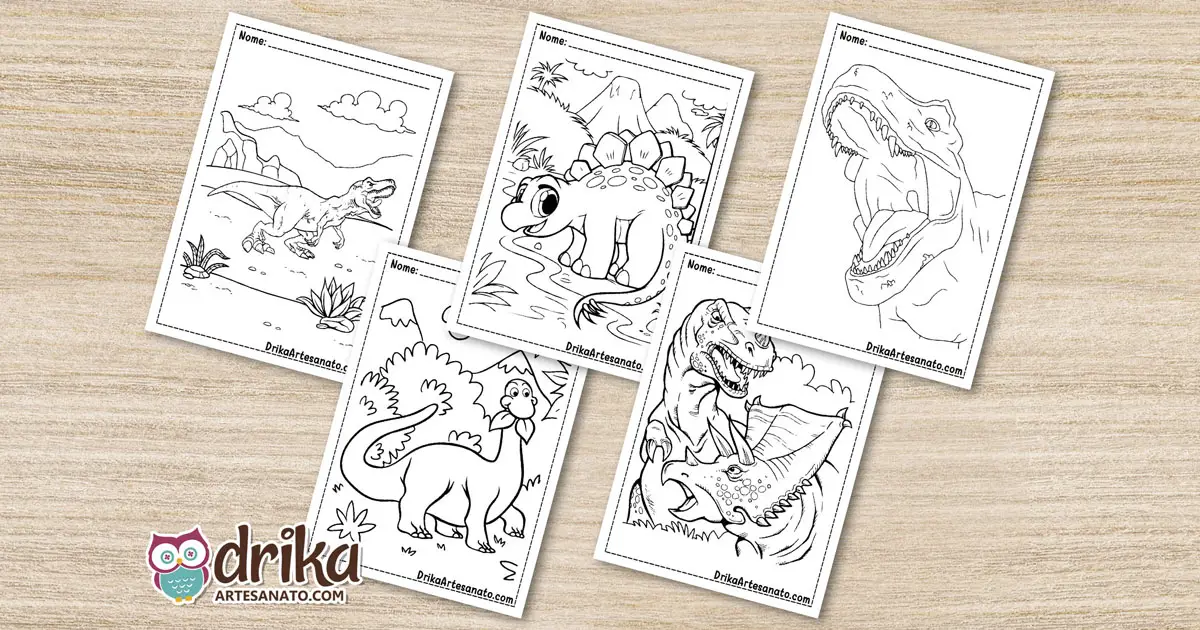 40 Desenhos de Dinossauros para Colorir e Imprimir - Online Cursos