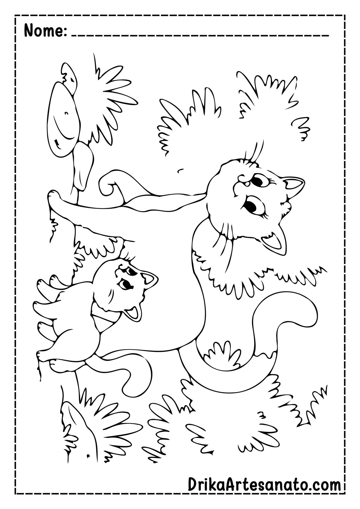 Desenho de Gato para Imprimir e Colorir