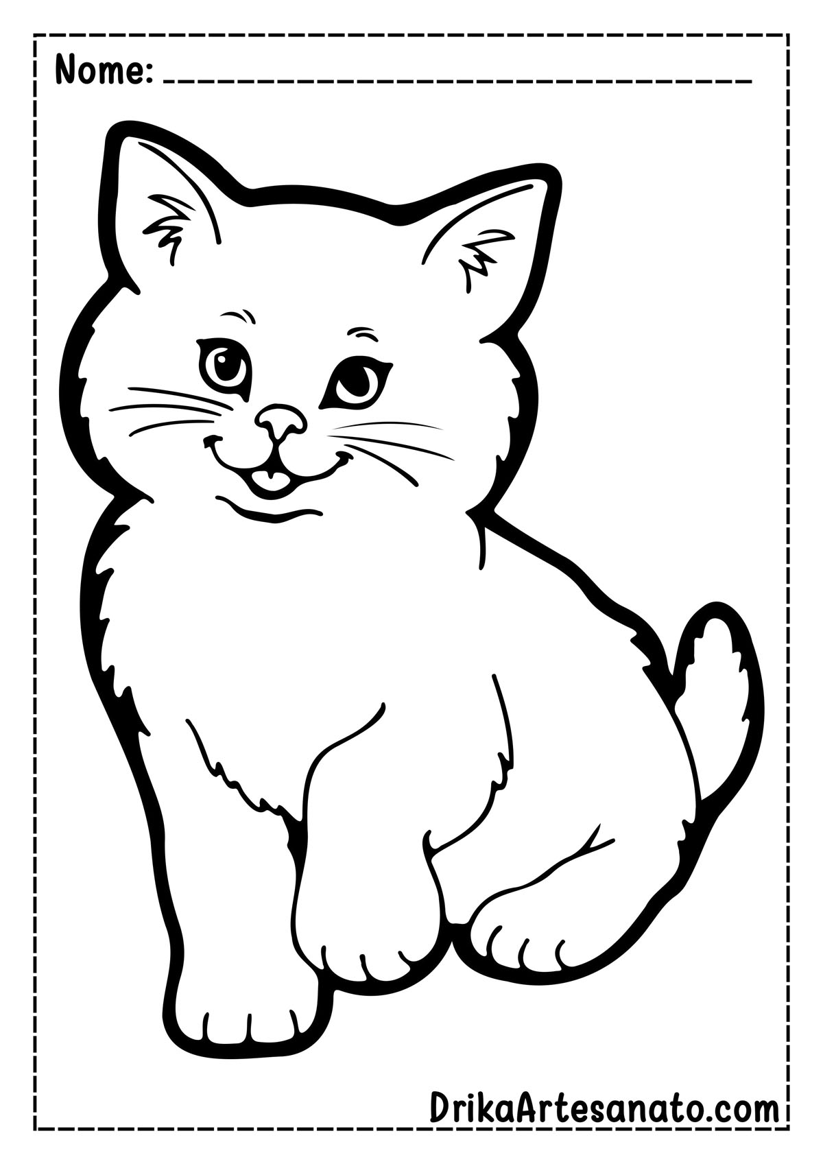 Desenho de Gato para Colorir Fácil