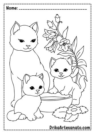 15 Desenhos de gatos e gatinhos para colorir