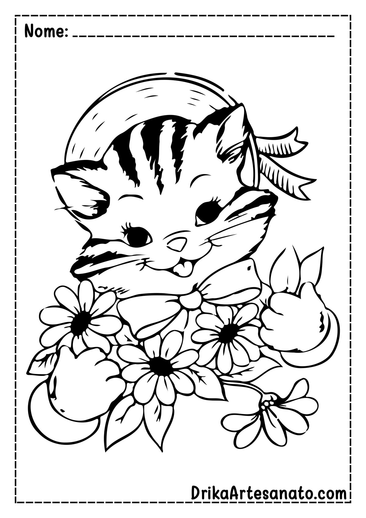 Desenho de Gato Fofo para Colorir