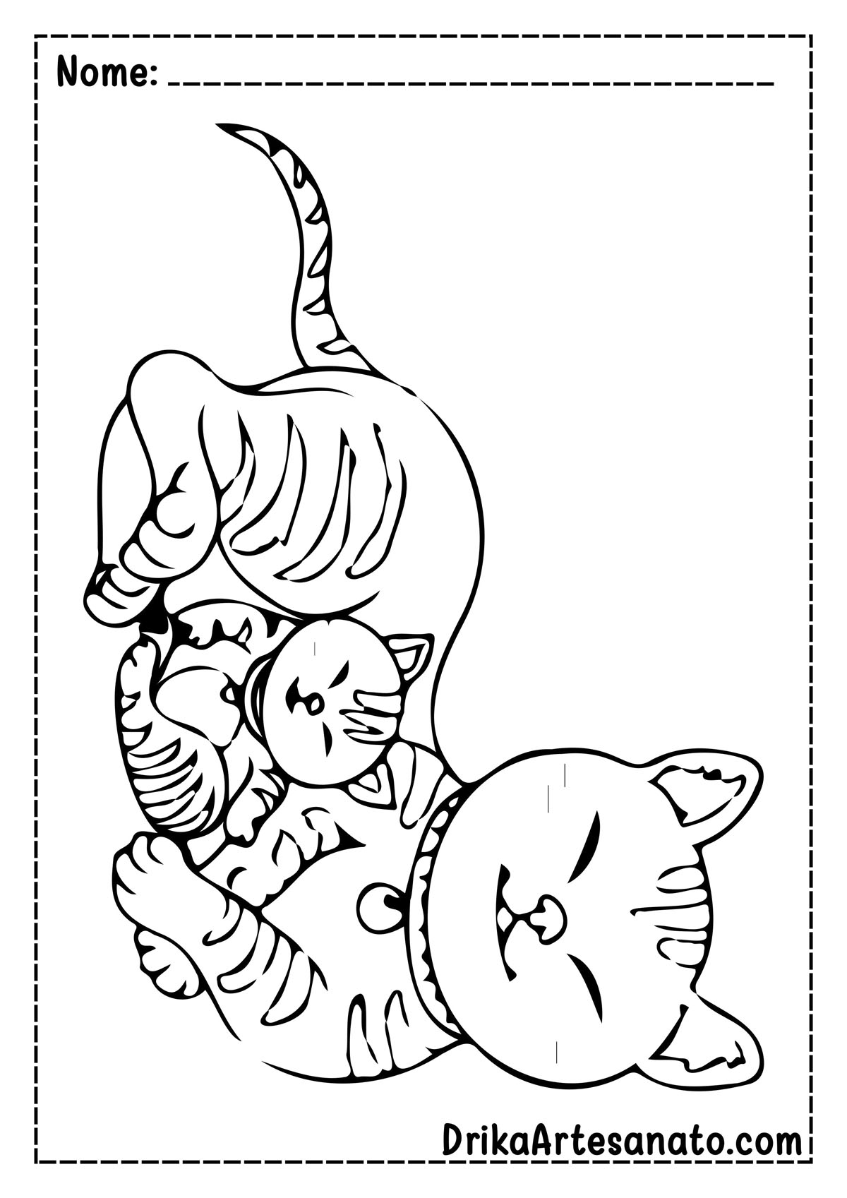 Desenho de Gato para Imprimir e Pintar