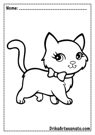 Desenhos Online para colorir e imprimir!: Desenho de gatos fofos para  pintar e colorir
