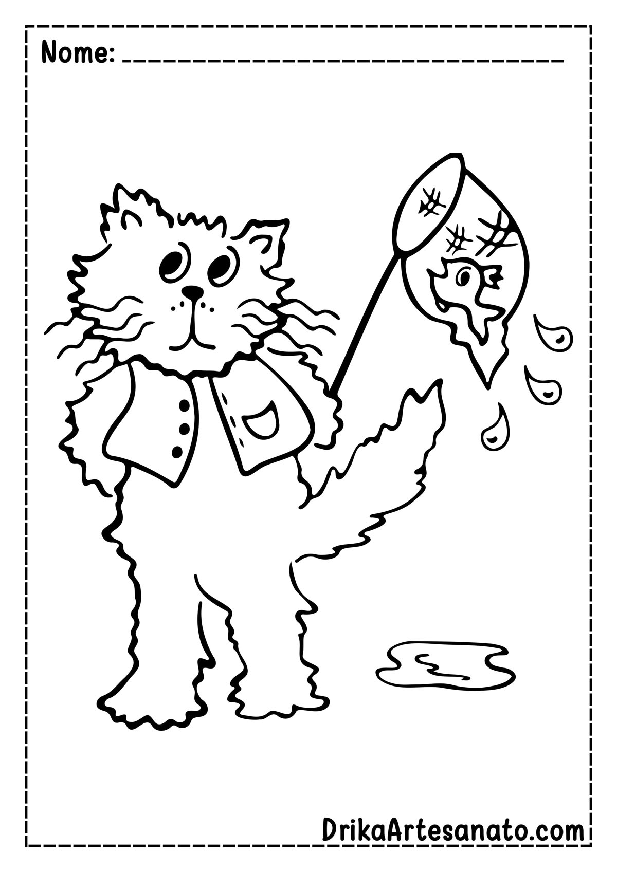 Desenho de Gato para Imprimir e Colorir