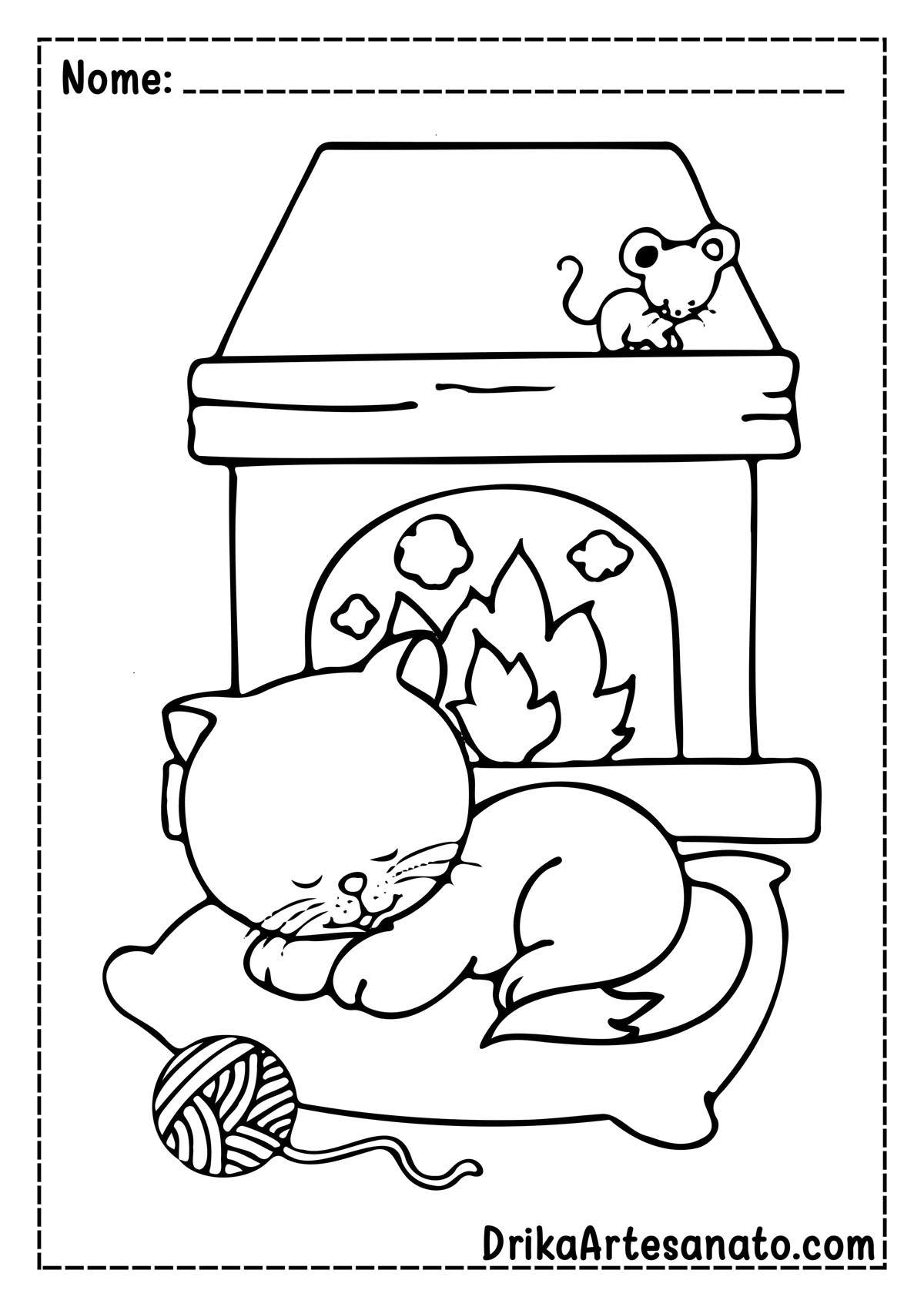 Desenho de Gato e Rato para Colorir