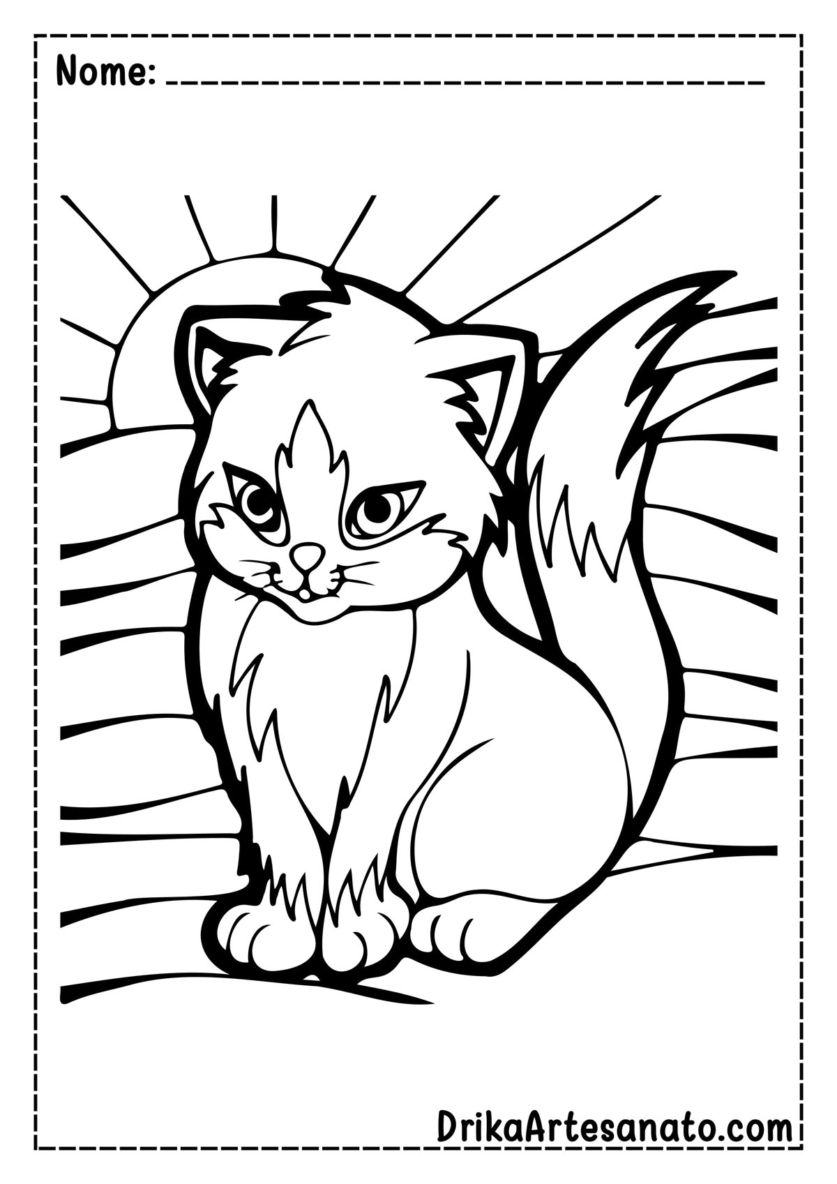 Desenho de Gato para Pintar