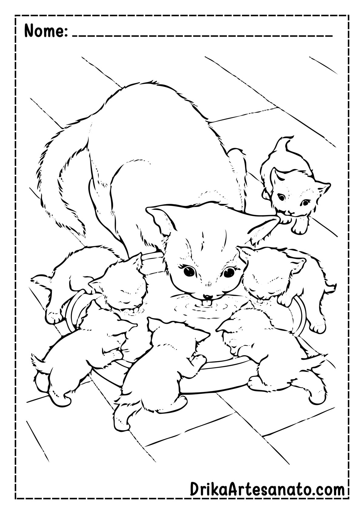 Desenho de Gato Realista para Colorir