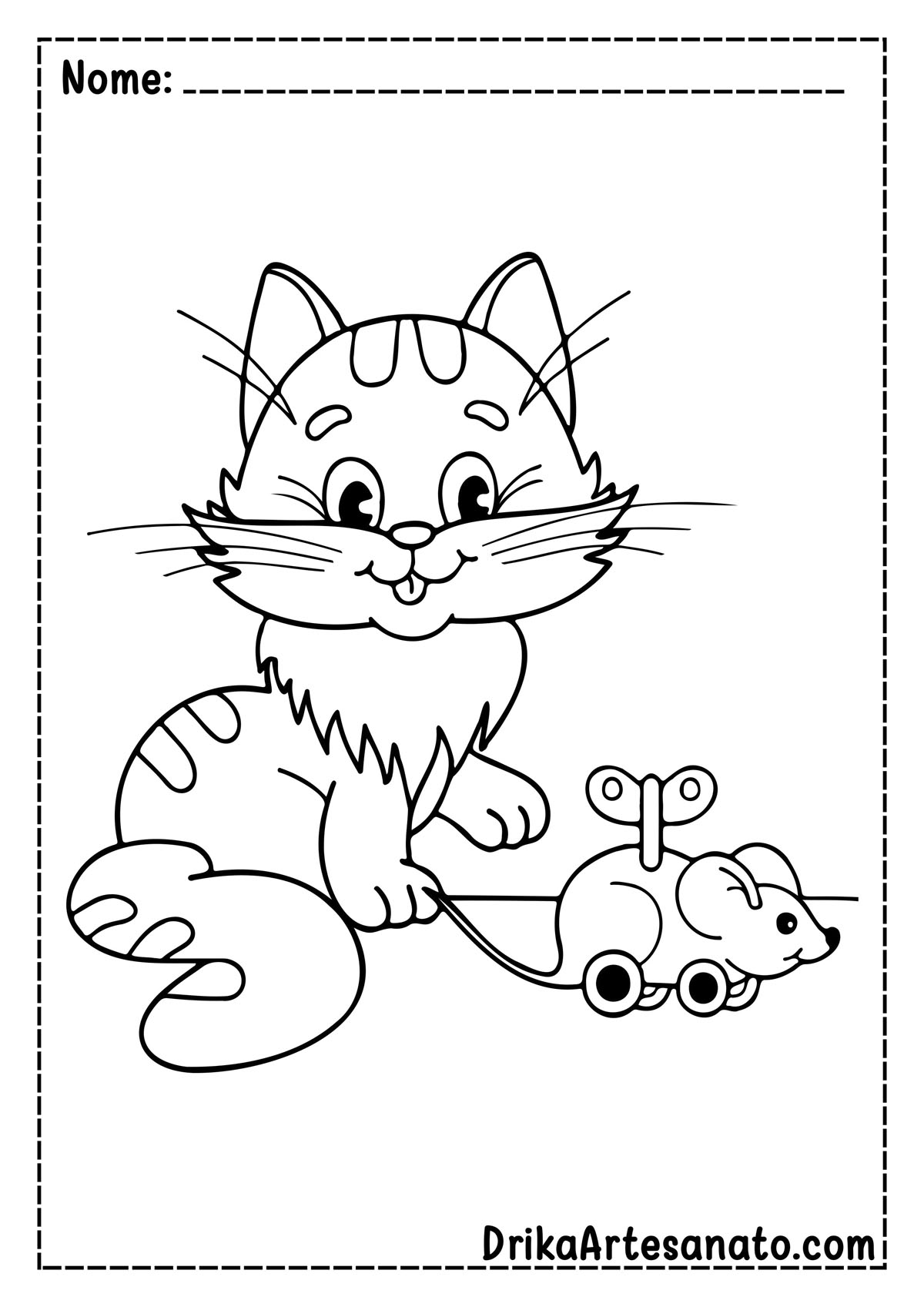 Desenho de Gato e Rato para Imprimir