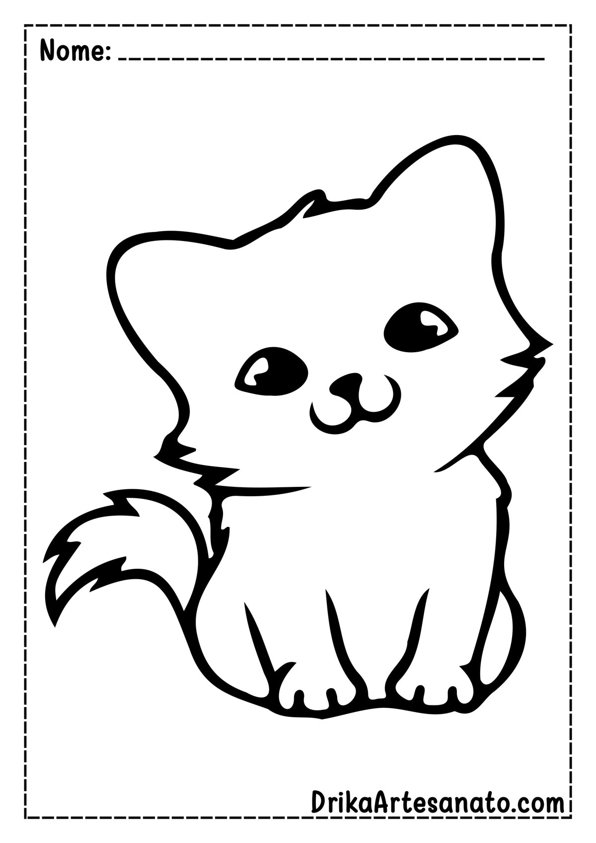 Desenho de Gato Filhote para Colorir