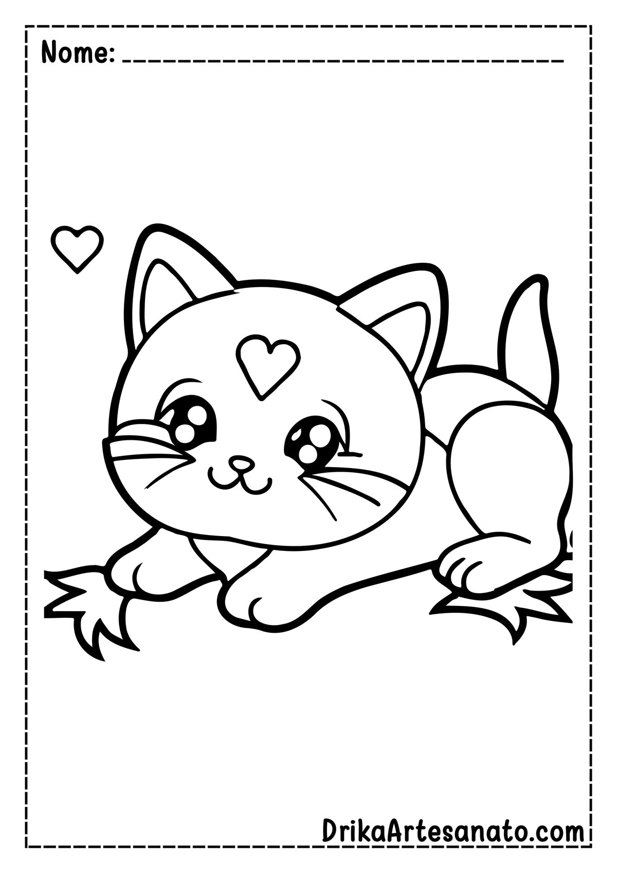 Desenho de Gato Fofo para Colorir