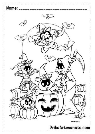 Coleção de desenhos de Halloween para imprimir colorir e pintar - Desenhos  para pintar e colorir