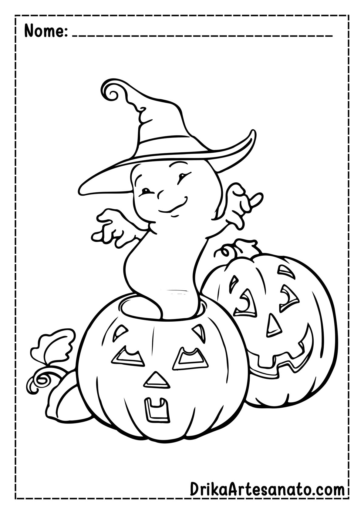 Desenho de Halloween para Pintar