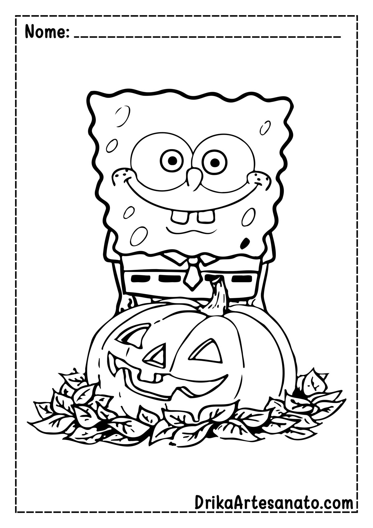 Desenho de Halloween do Bob Esponja para Colorir