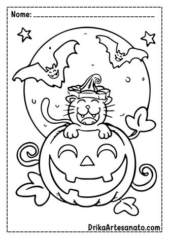 50 Desenhos de Halloween para Colorir Grátis em PDF