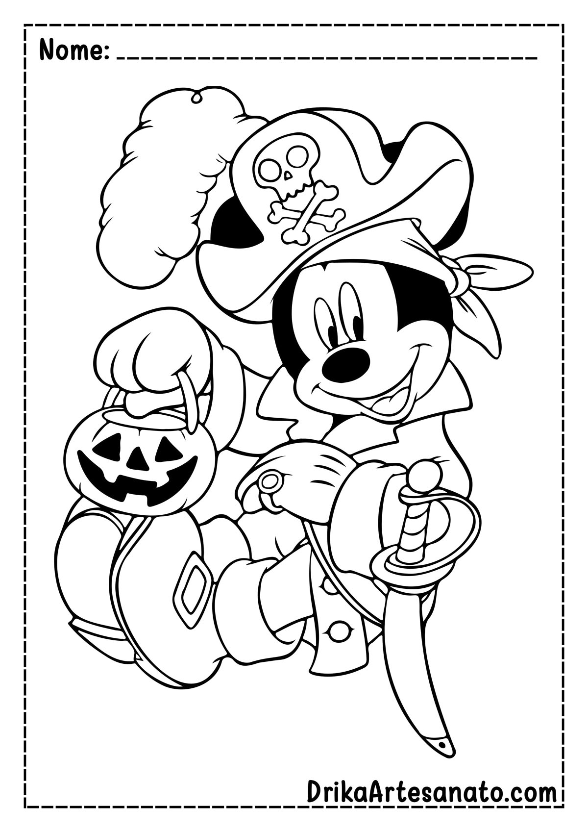 Desenho de Halloween da Disney para Imprimir