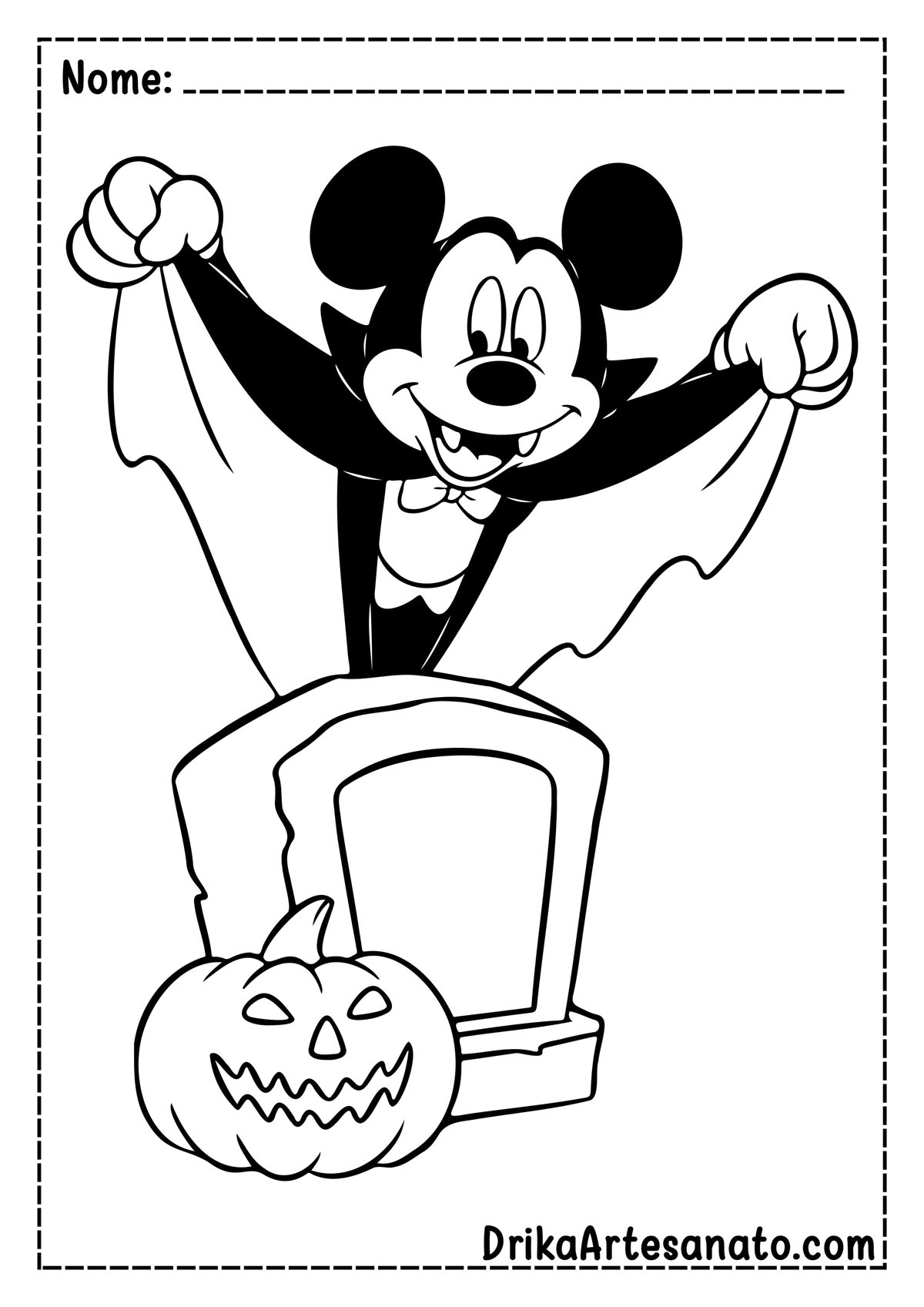 Desenho de Halloween da Disney para Colorir