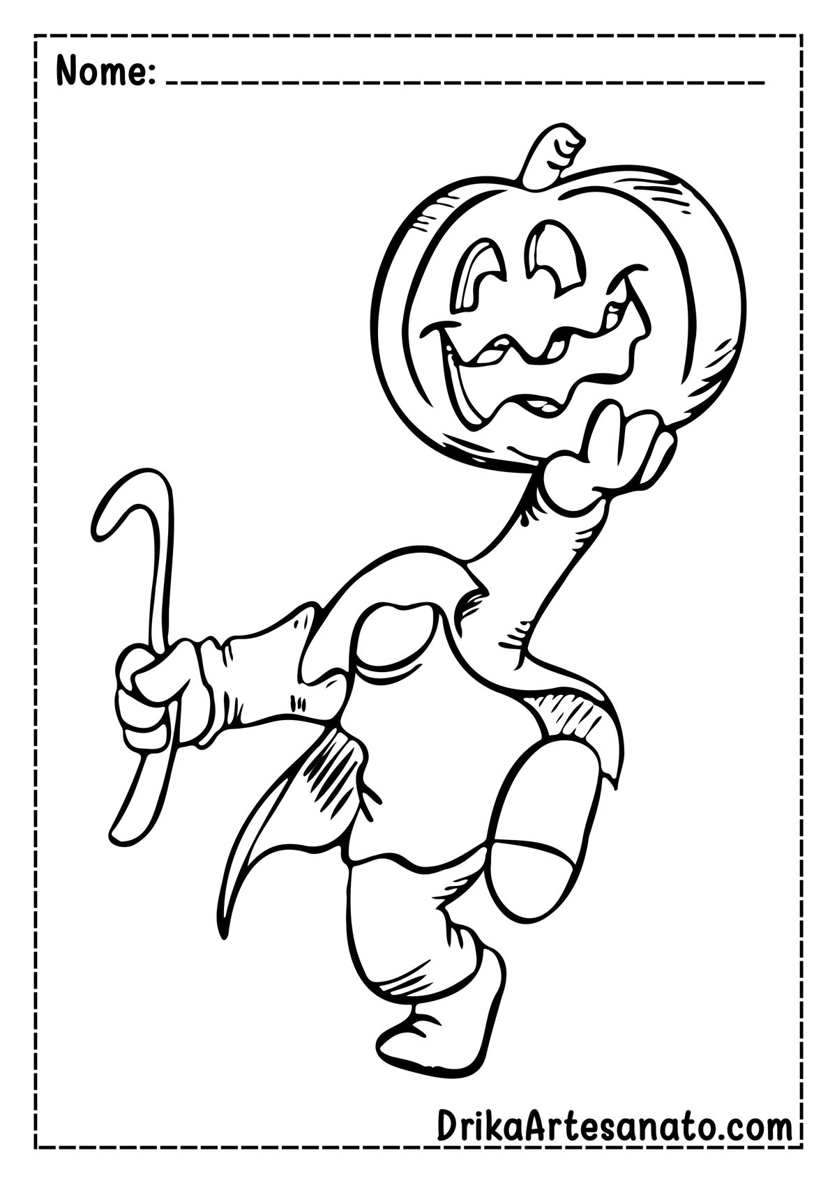 Desenho de Halloween de Abóbora para Colorir