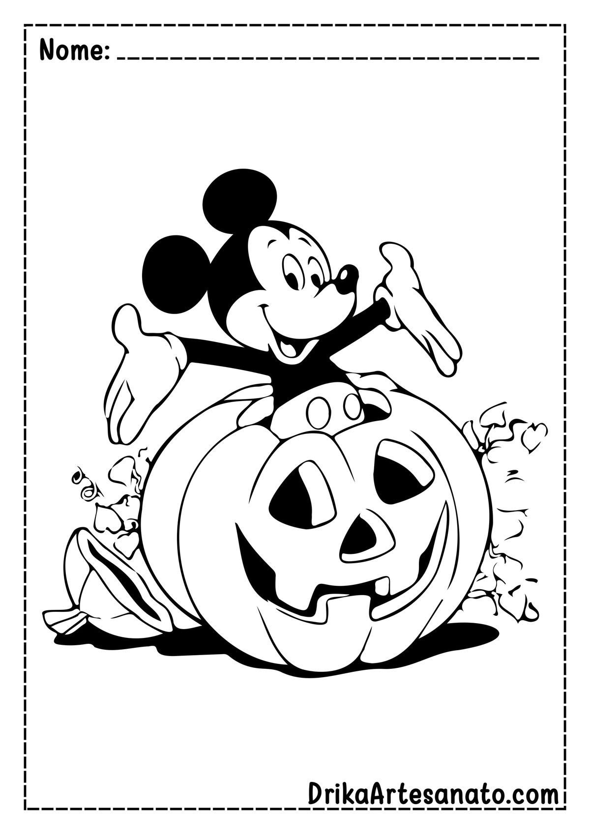 Desenho de Halloween do Mickey para Colorir