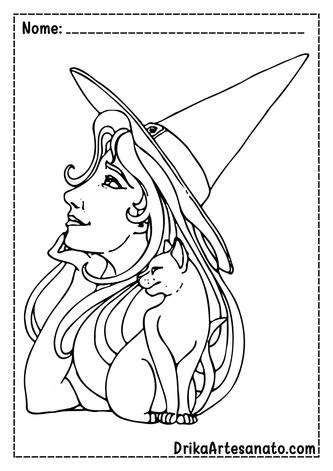 Desenhos de Bruxa para Colorir