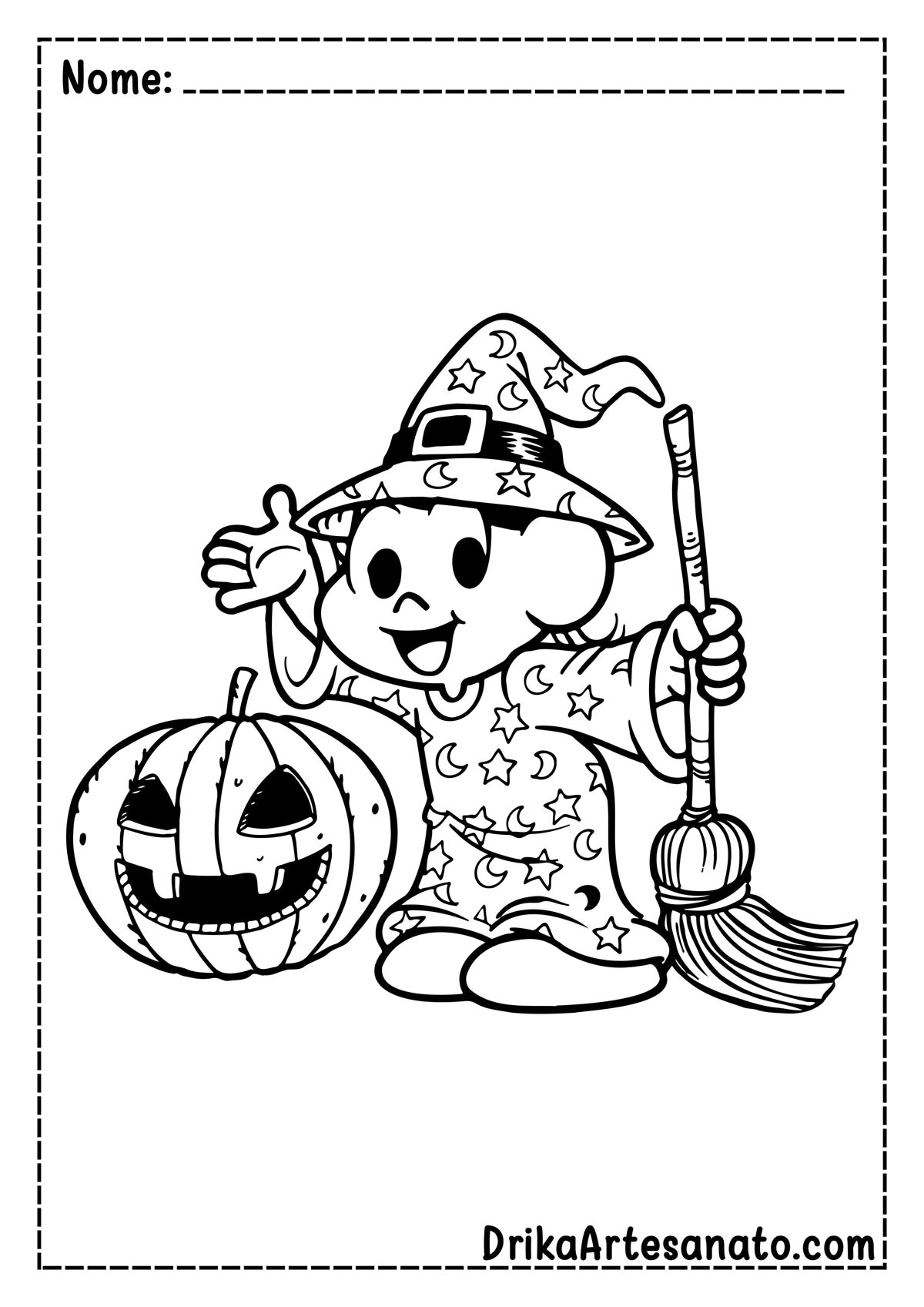Desenho de Halloween da Turma da Mônica para Colorir