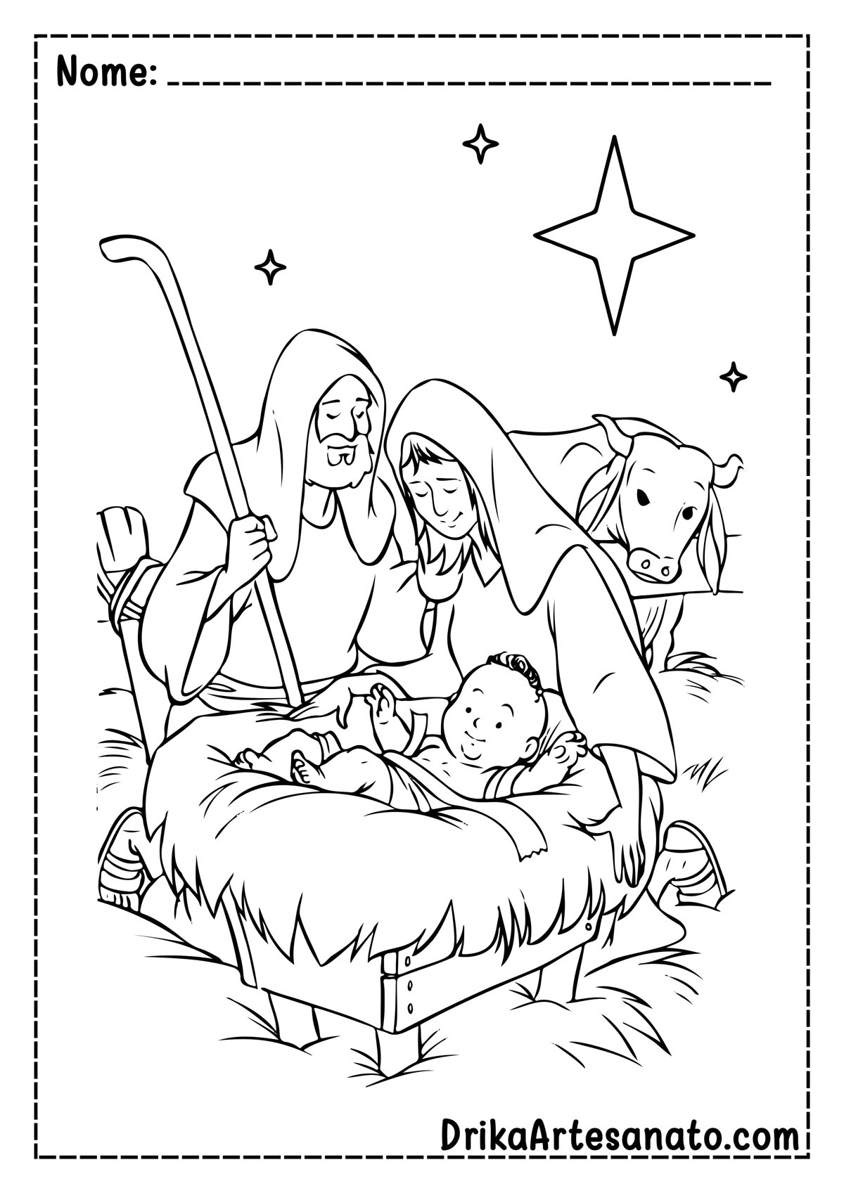 Desenho de Natal Cristão para Imprimir