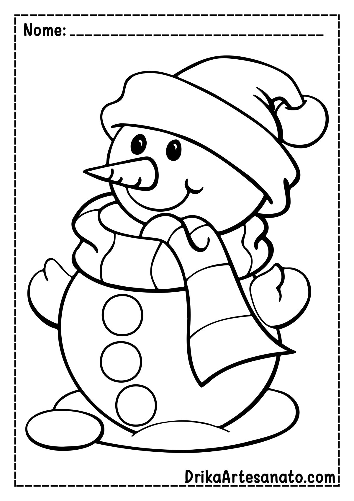Desenho de Boneco de Neve para Colorir