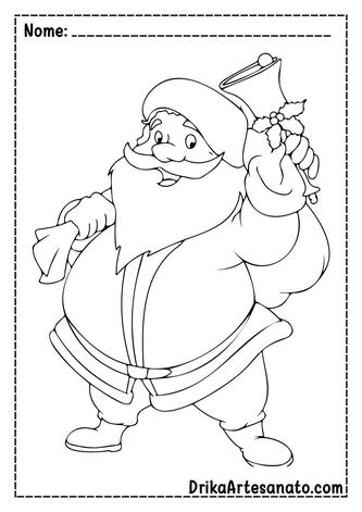 50 Desenhos de Papai Noel para Colorir Grátis em PDF