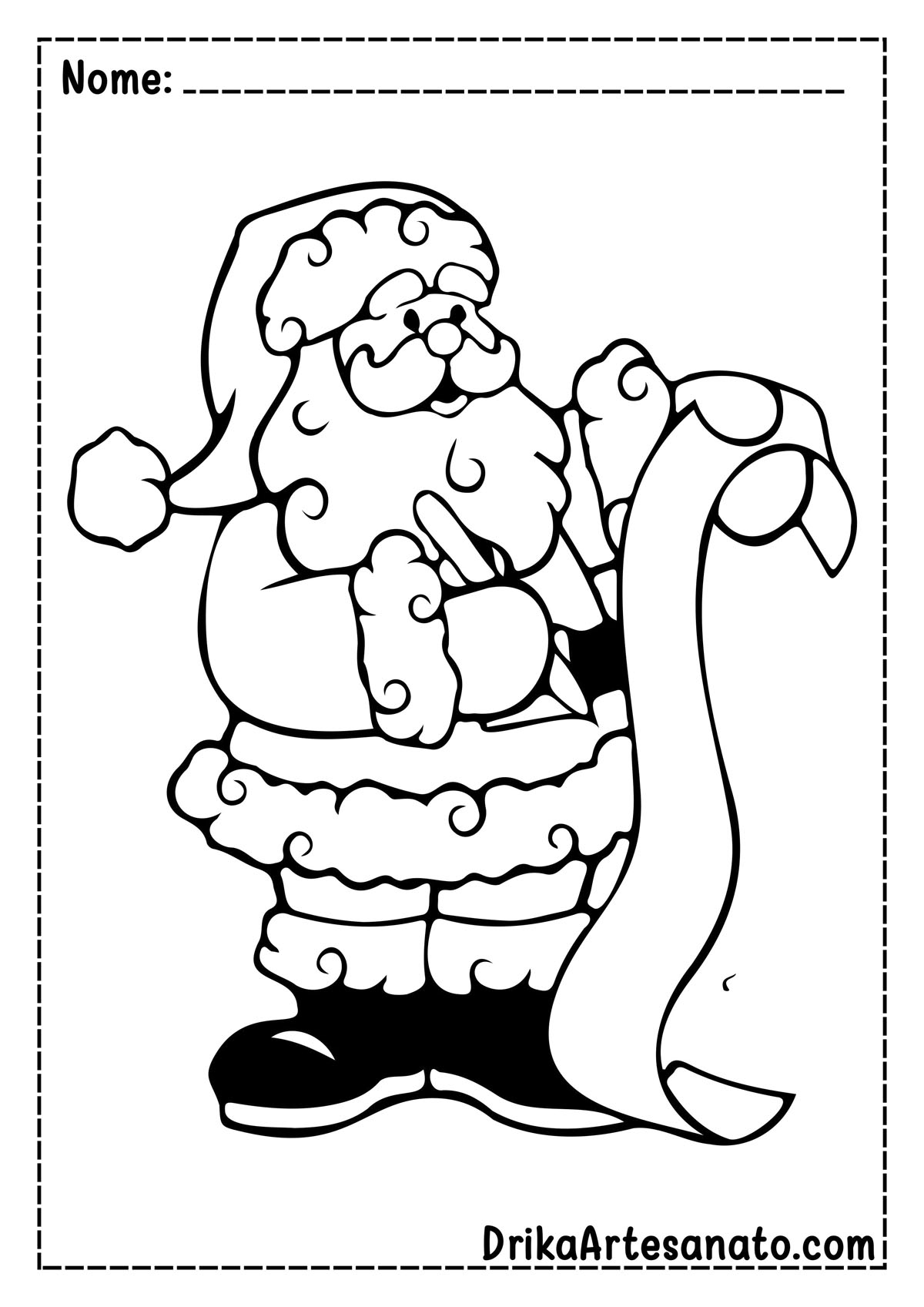 Desenho de Papai Noel para Imprimir e Colorir