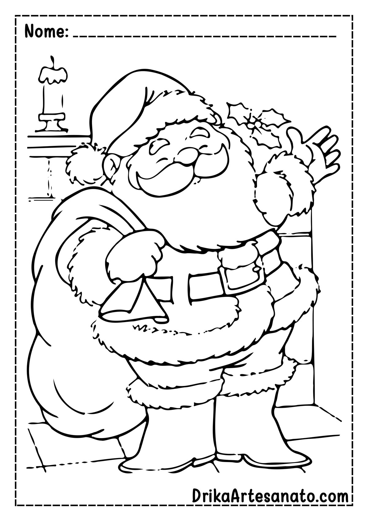 Desenho de Papai Noel para Imprimir
