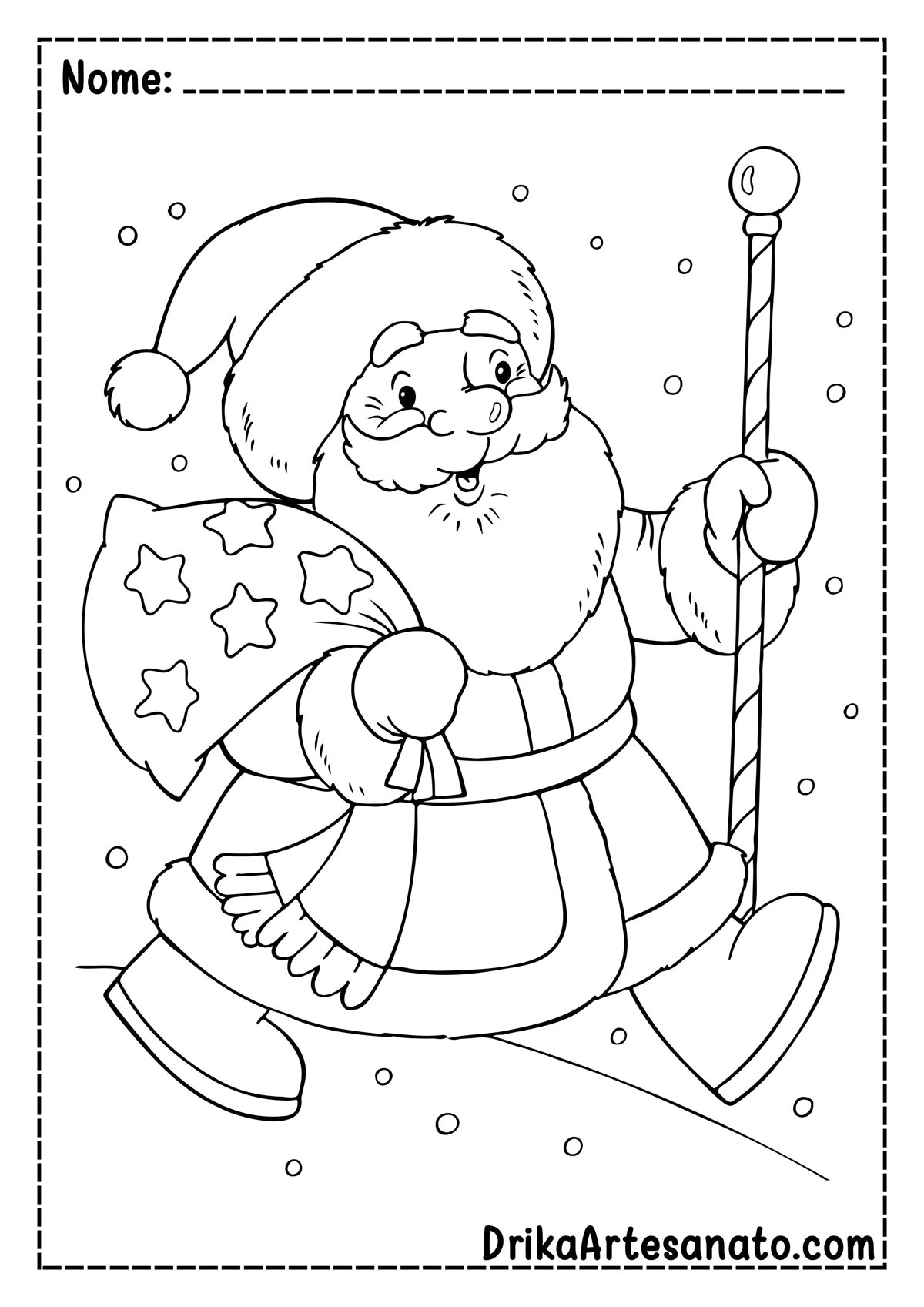 Desenho de Papai Noel para Imprimir e Colorir