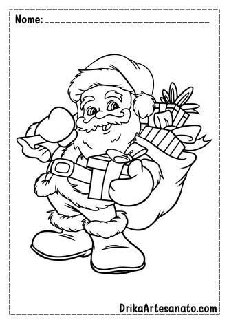 50 Desenhos de Papai Noel para Colorir Grátis em PDF