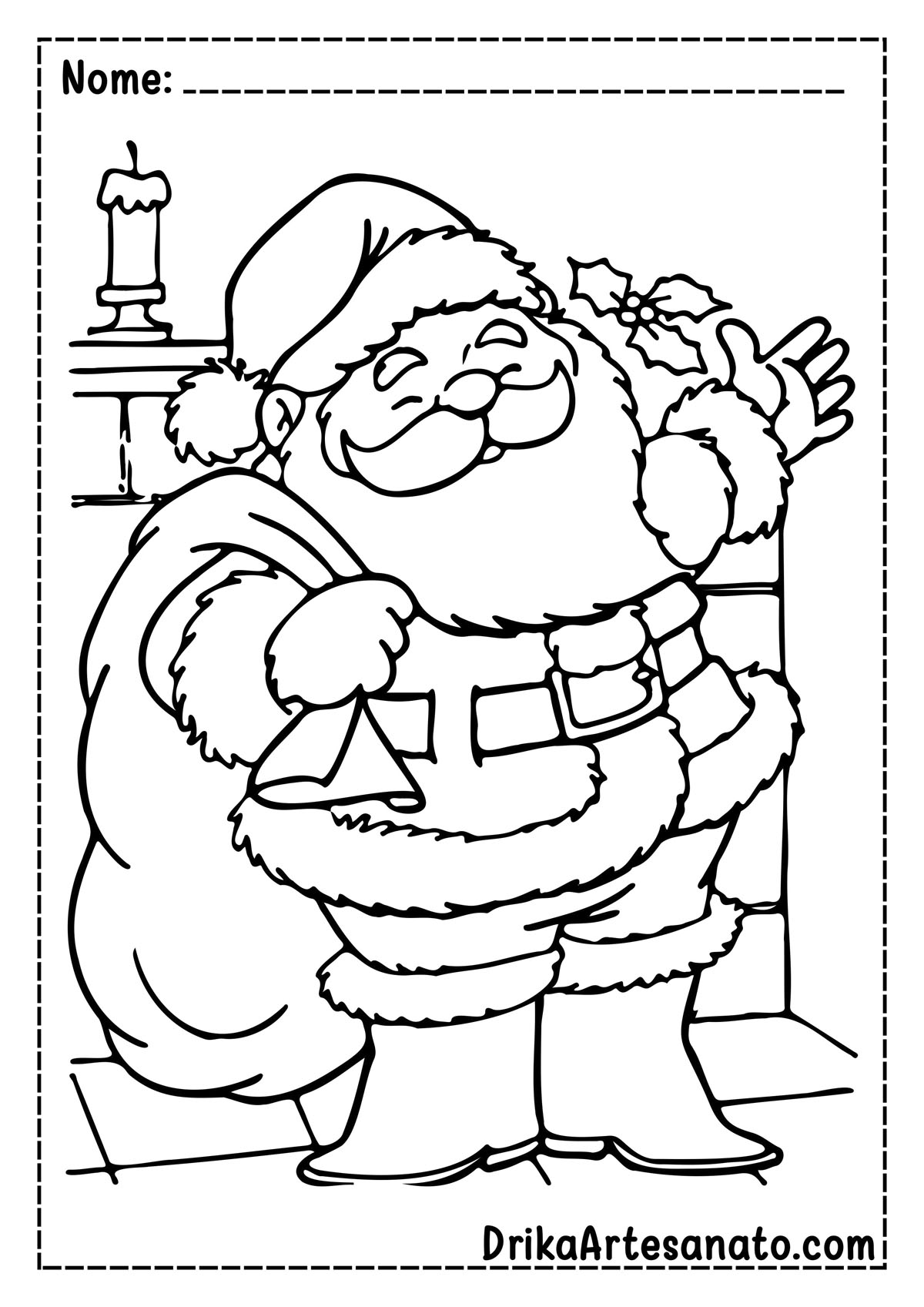 Desenho de Papai Noel para Colorir de Educação Infantil