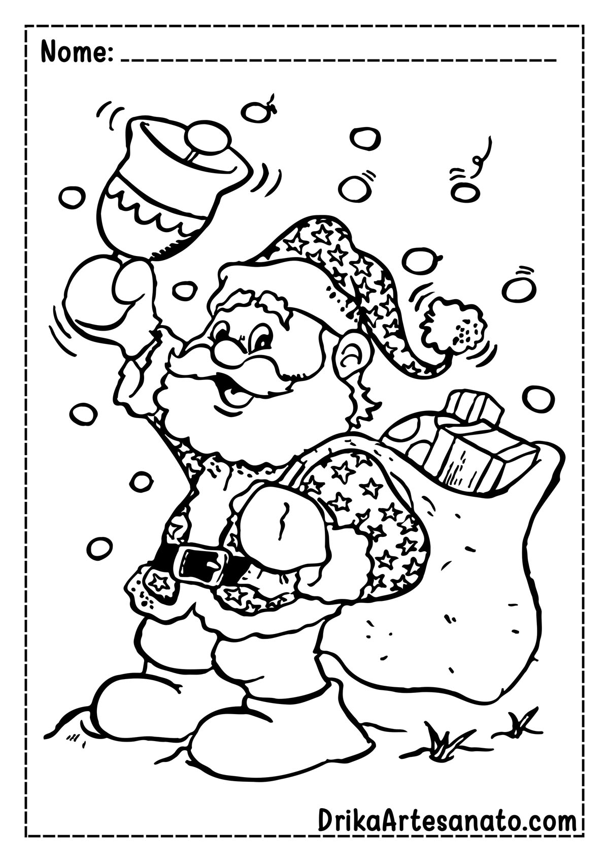 Desenho de Papai Noel para Colorir e Imprimir