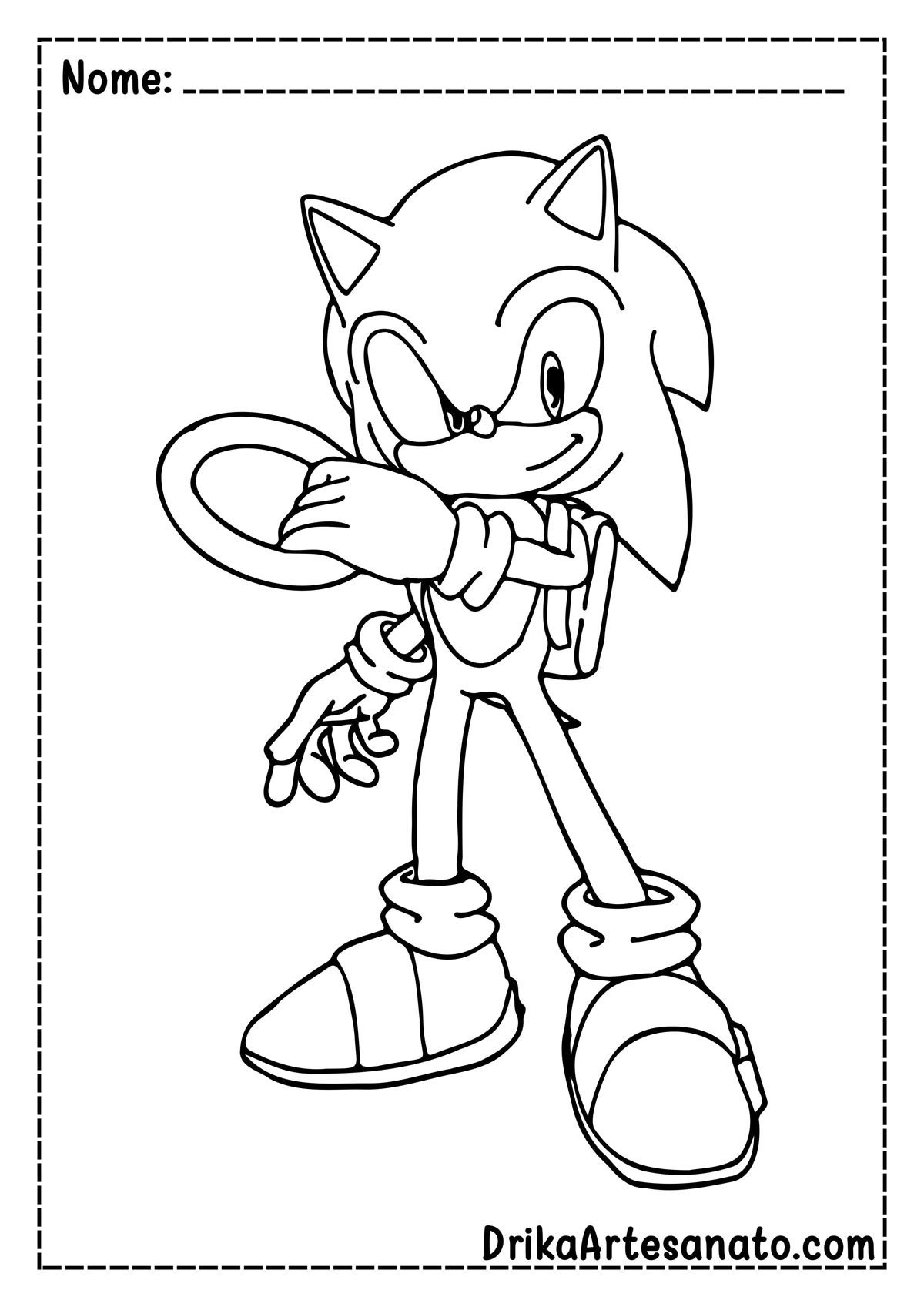 Desenho do Sonic 2 para Imprimir
