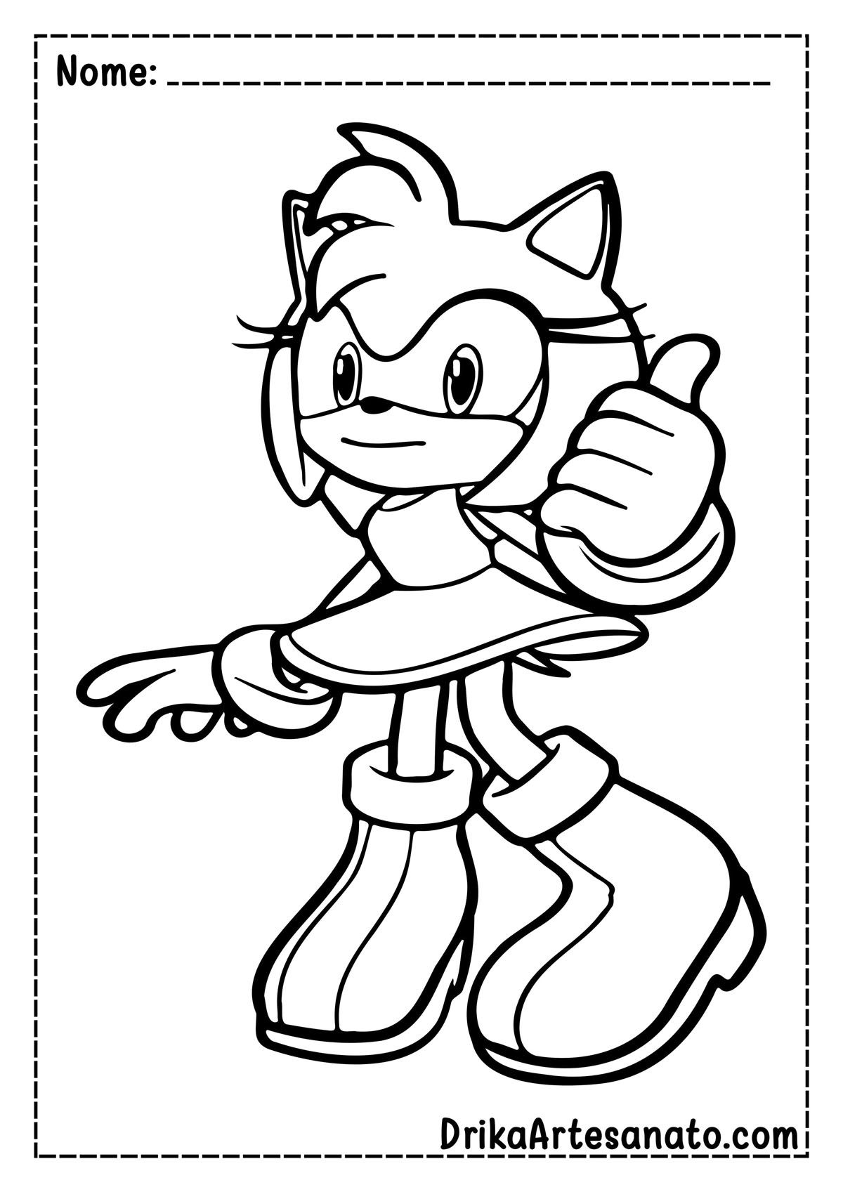 Desenho da Amy do Sonic para Colorir