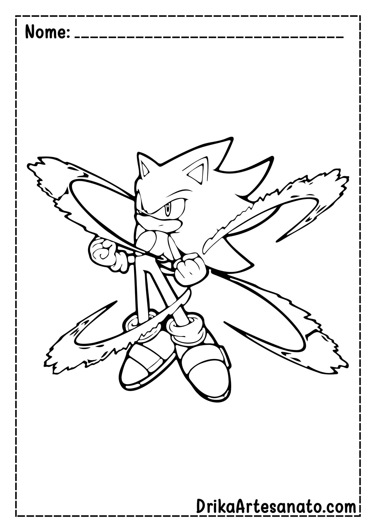 Desenho do Sonic para Pintar