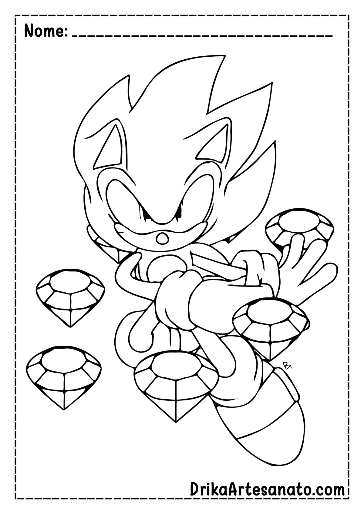 Desenho do Sonic de Desenhar