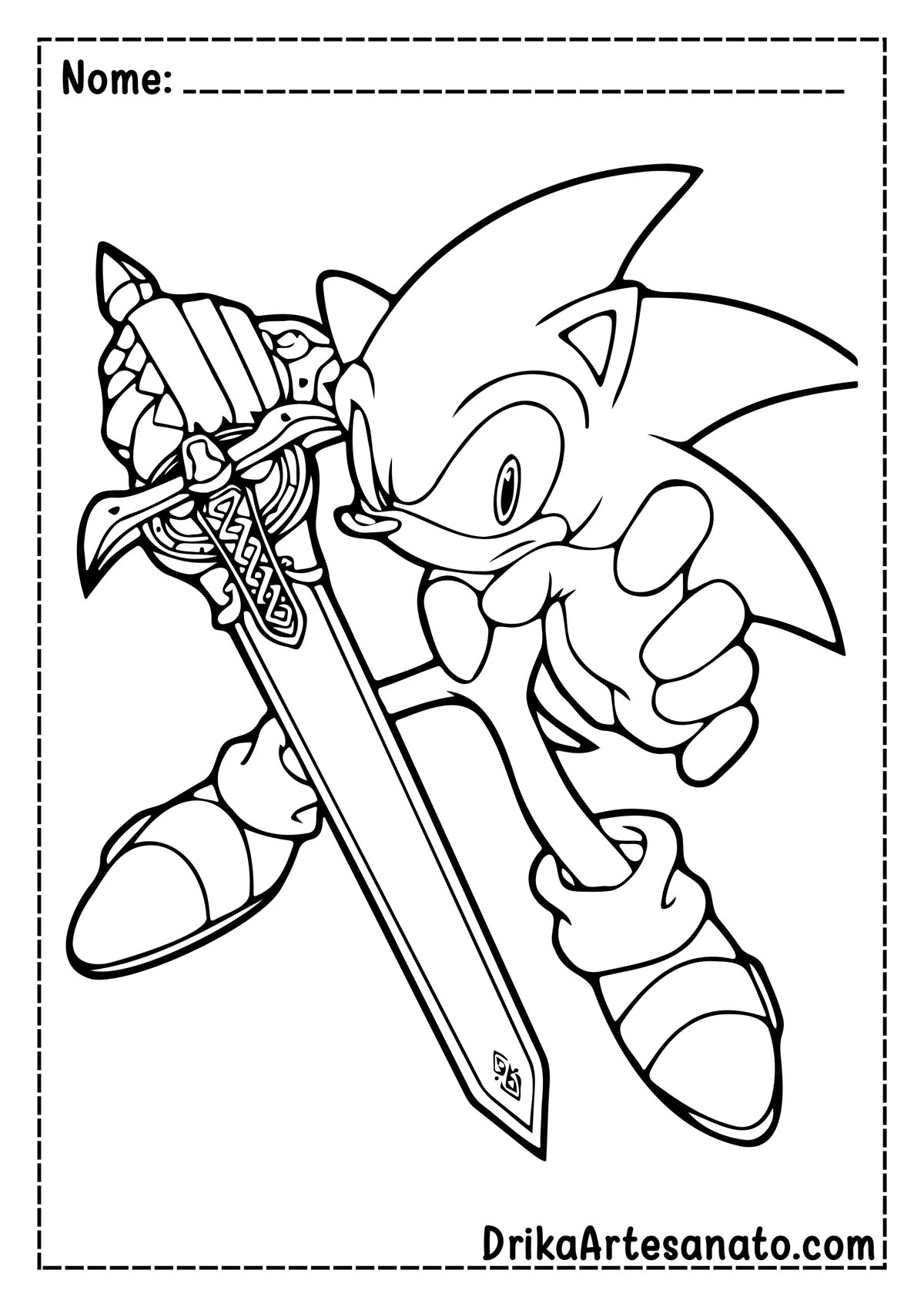 Desenho do Sonic para Colorir